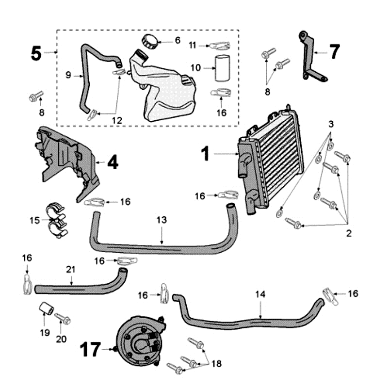 Cooling System Peugeot Jet Force LC Injection Blue