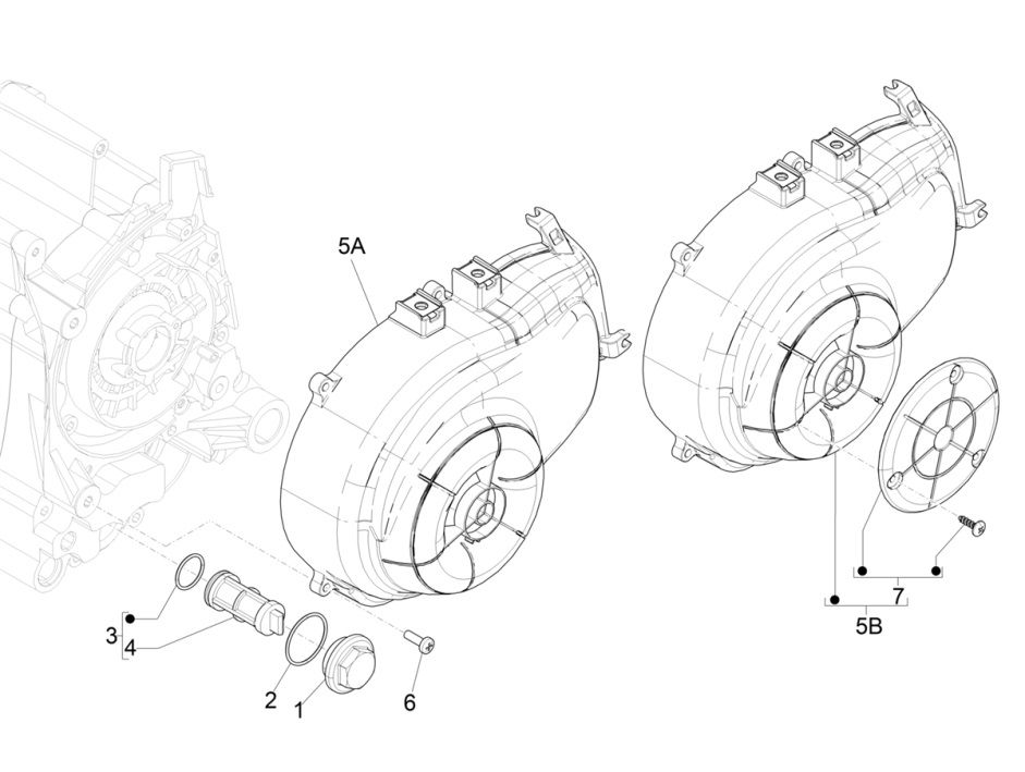 Refrigerator - oil filter Piaggio Zip 4-stroke (Euro 4 injection IGET)