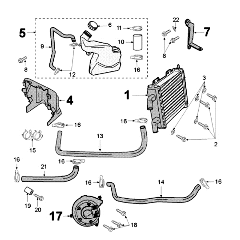 Cooling system Peugeot Jet Force LC white