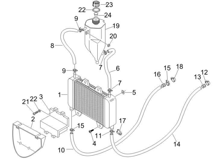 Cooling system Piaggio Zip 50 SP 2006-2013