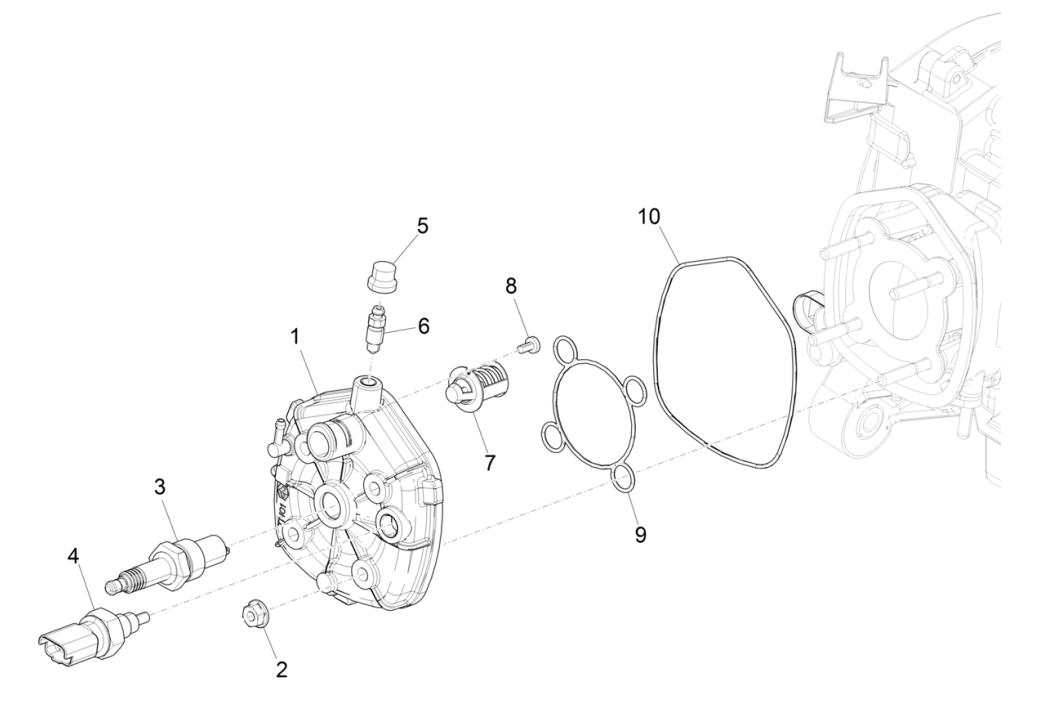 Cylinder Head - Spark Plug Piaggio NRG Power 50 2-stroke LC Euro 4