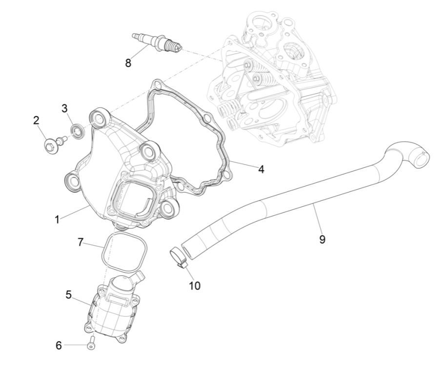 Piaggio MP3 300 HPE /300 HPE SPORT E5 ABS 2020-2022 head cover (EMEA)
