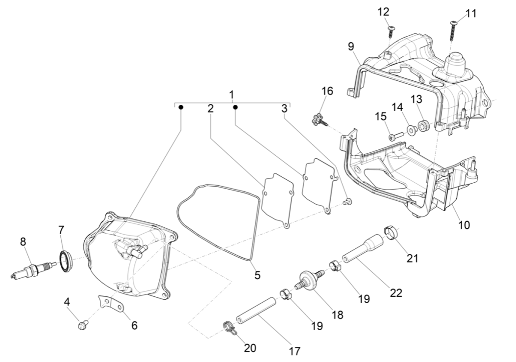Piaggio Liberty 50 4-stroke head cover (IGET Euro 5)