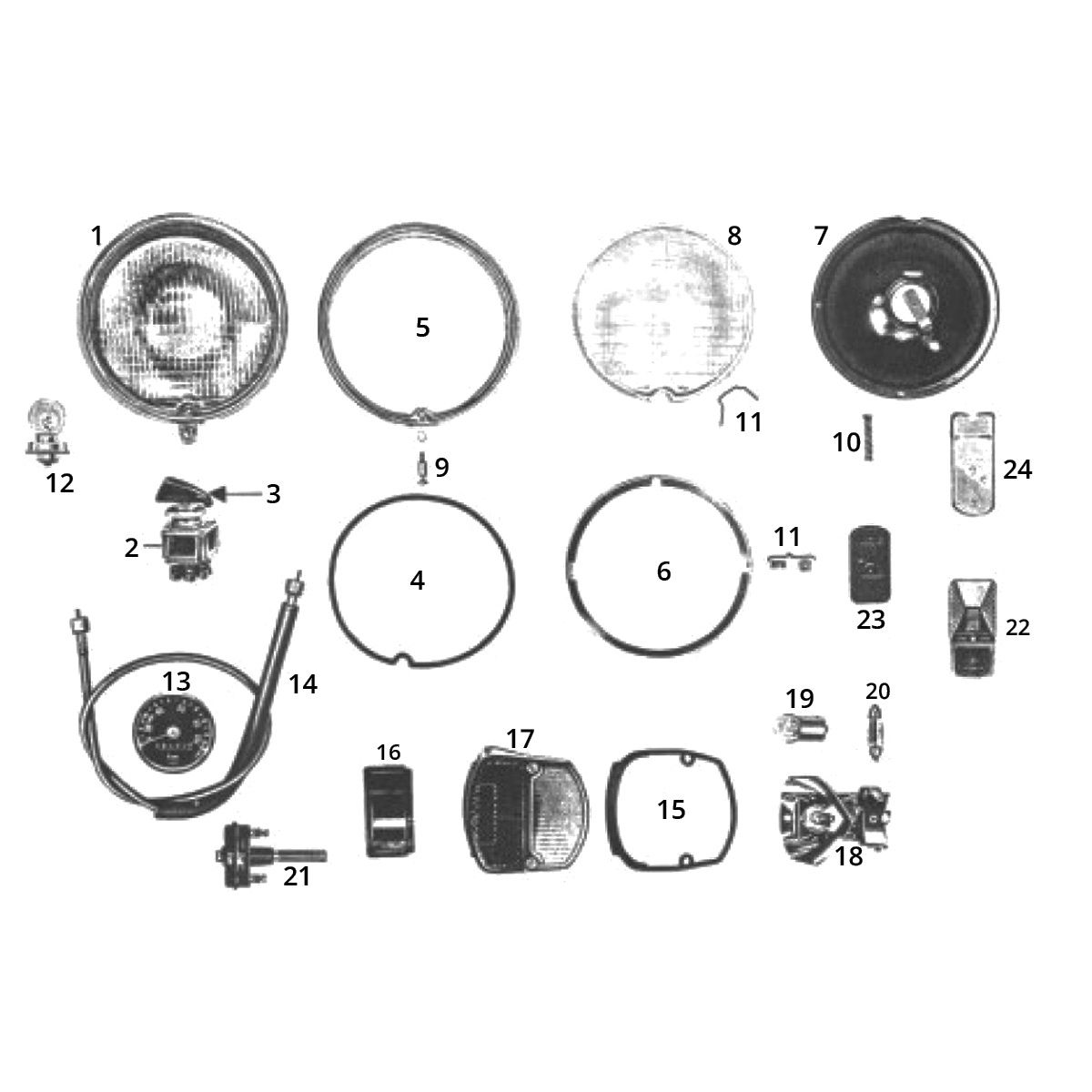 Front and rear light Zundapp C50 Sport 517-21L0