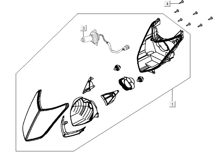 headlight AGILITY CITY 16 4T 150