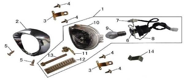 Headlight AGM GT black