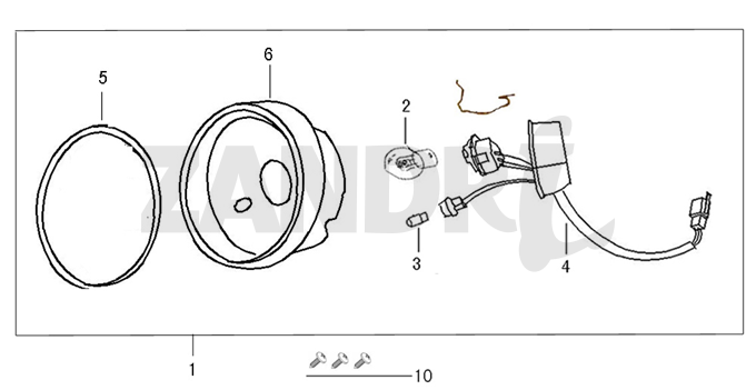Headlight Santini Capri light blue metallic