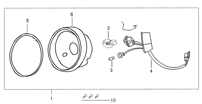 Headlight Benda Benson silver