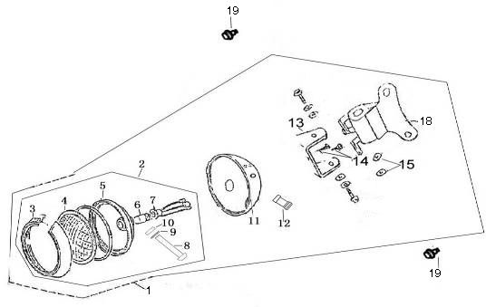 Headlight China Retro Extra black