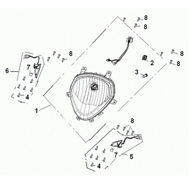 Headlight Generic Roc red 2010 2-stroke