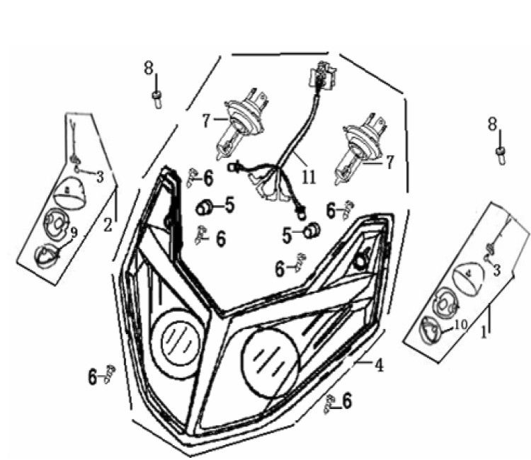 Headlight Generic Xor williams 2009 2-stroke