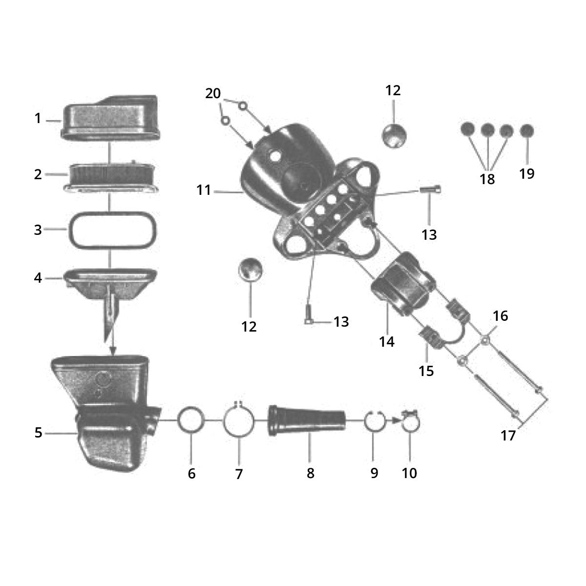 Headlight housing and air filter Zundapp GTS 50 517-39L0
