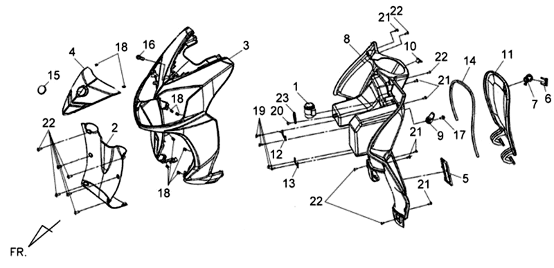 Headlight Indicators Sym Jet 4 (BK001C) black