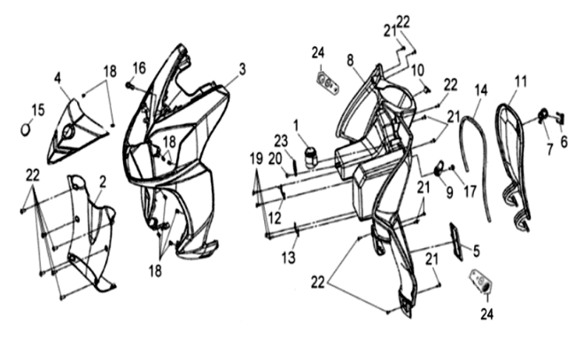 Headlight/indicators Sym Symphony SR 50 White (WH006)