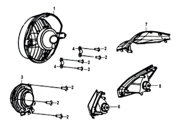 Koplamp KPL. Sym Crox 50 E4 BLACK/GRAY (BK-5560S/GY-7450U)