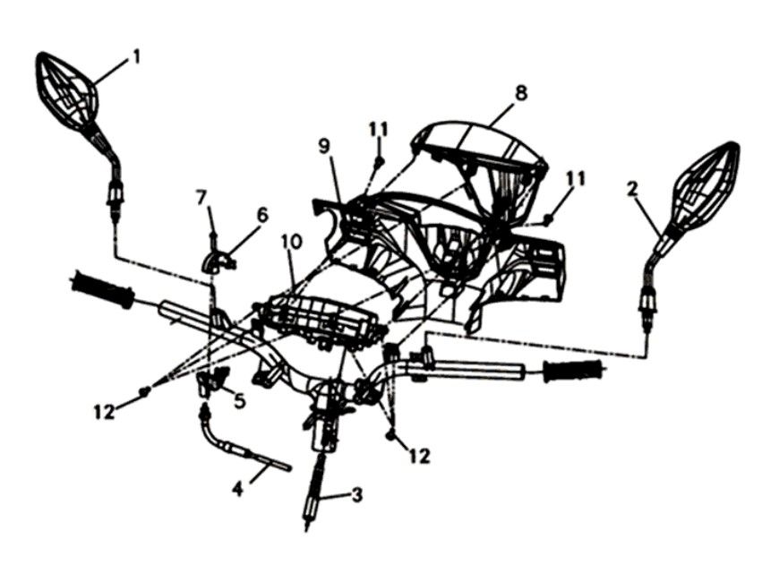 Headlight cover counter trim mirrors Sym Symphony ST euro4 (BK-7C) light black