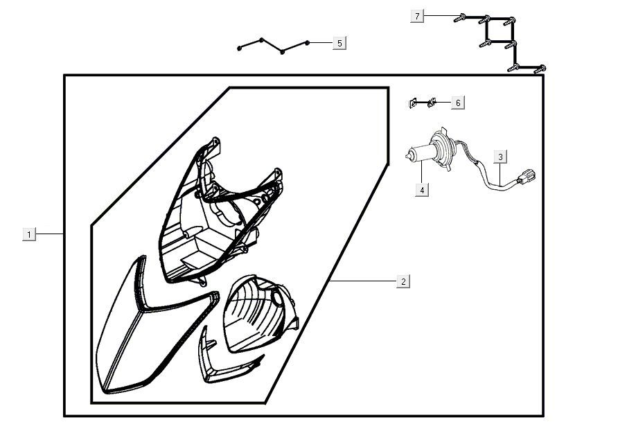 Headlight Kymco Agility 16'+ 4-stroke injection euro4 black