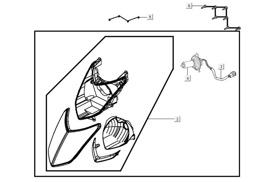 Headlight Kymco Agility 16'+ 4t matt metalic blue