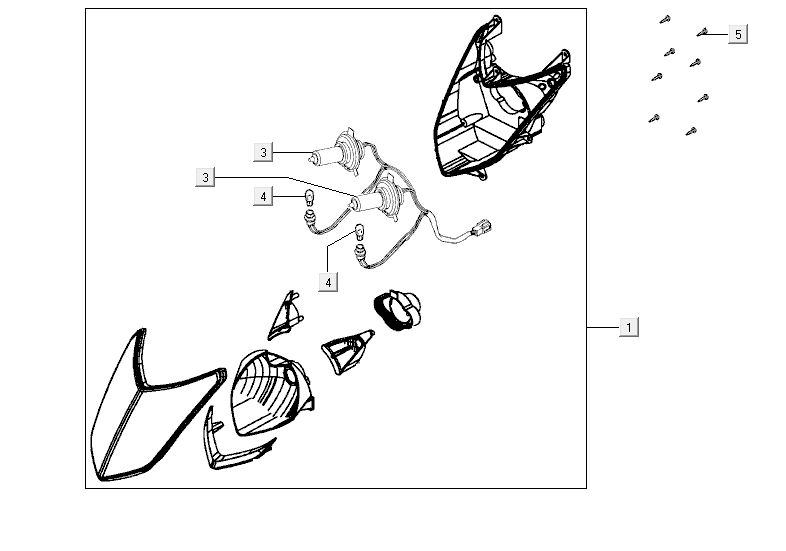 headlight Kymco Agility RS 4-stroke white 09