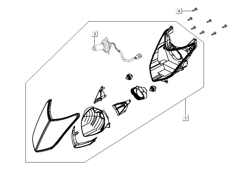 Headlight Kymco City 16' 4-stroke white