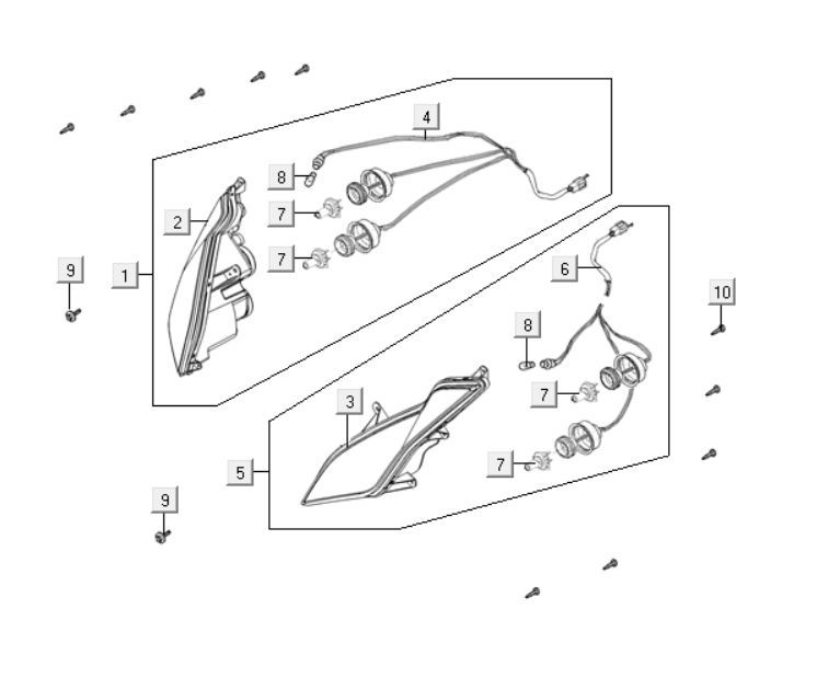 Headlight Kymco Downtown 125i