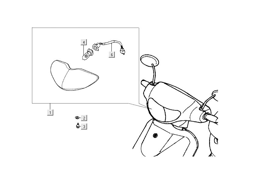 Headlight Kymco Filly 4-stroke silver