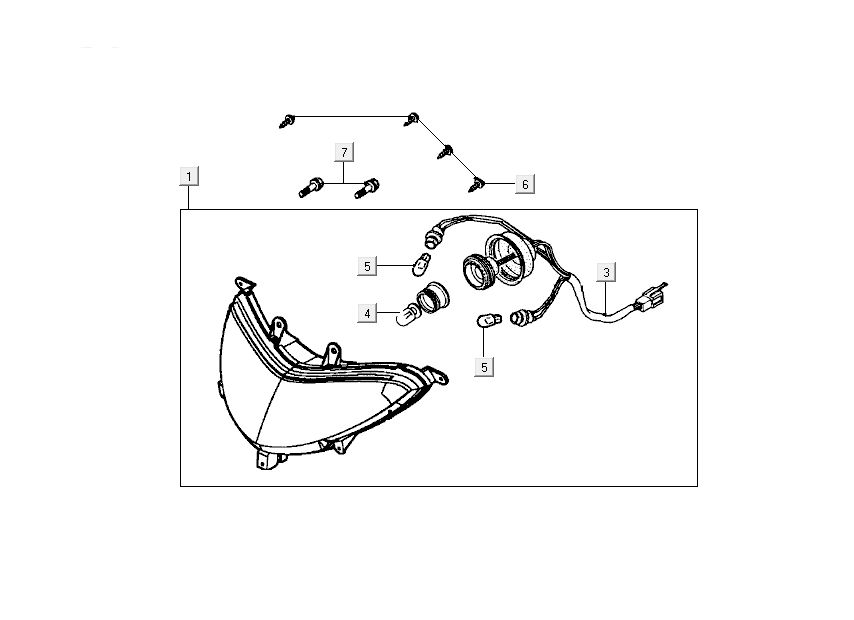 headlight Kymco Grand Dink 2-stroke Titanium