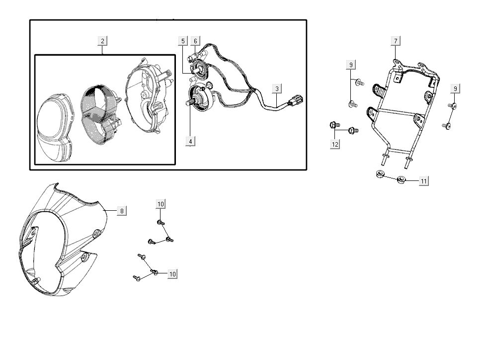 Headlight Kymco K-Pipe 4-stroke White