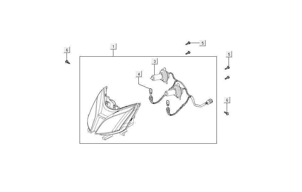 headlight Kymco Super8 4-stroke from 2009 white