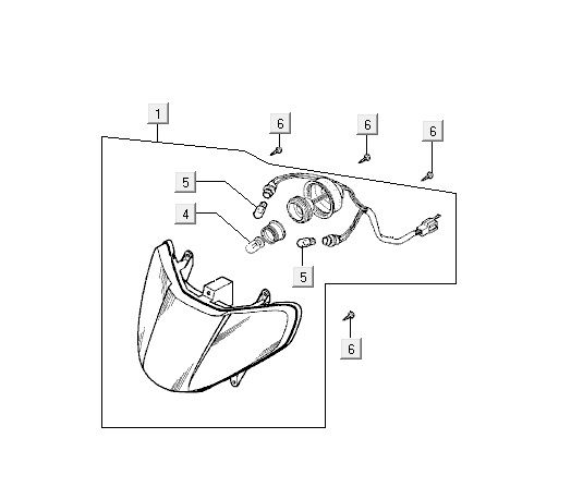 Headlight Kymco Super9 2t lc o.m matt black-red