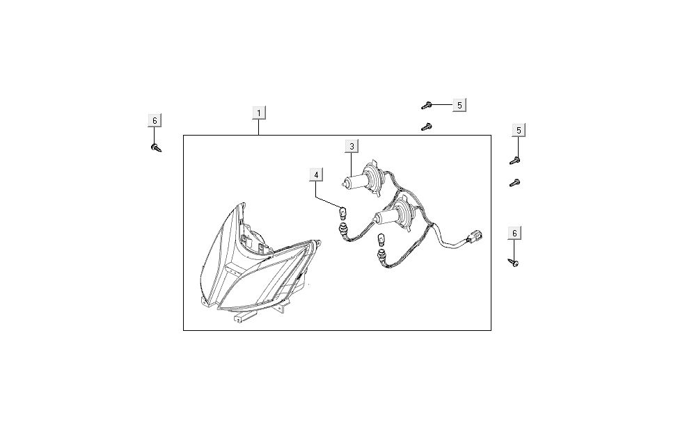 headlight Kymco Super 8 4-stroke (2007-2009) Blue yellow