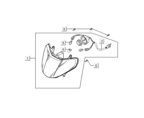 Headlight Kymco Vitality 2t ac blue