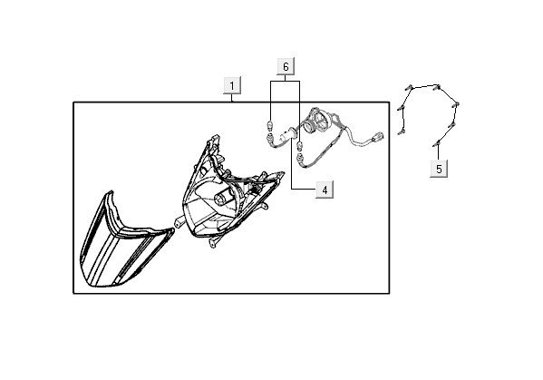 Headlight Kymco VP50 4t ac oak metallic