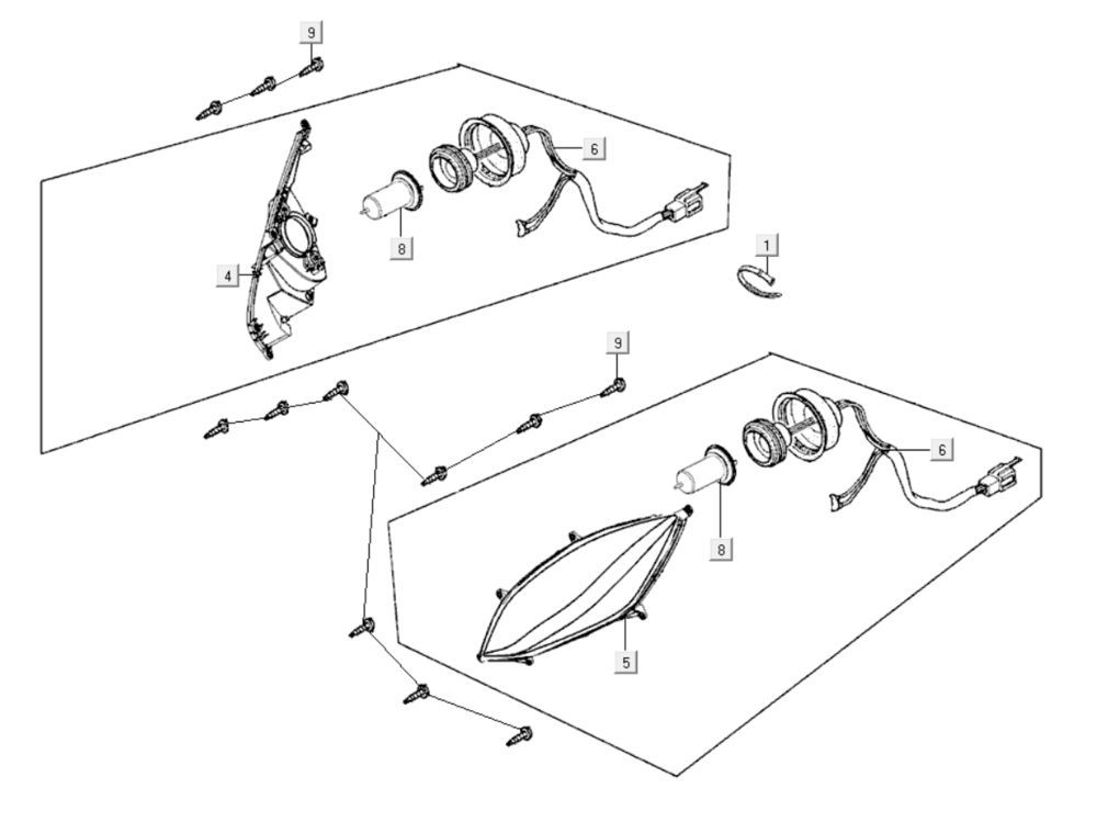 Headlight Kymco Xciting 400i Pearly Black