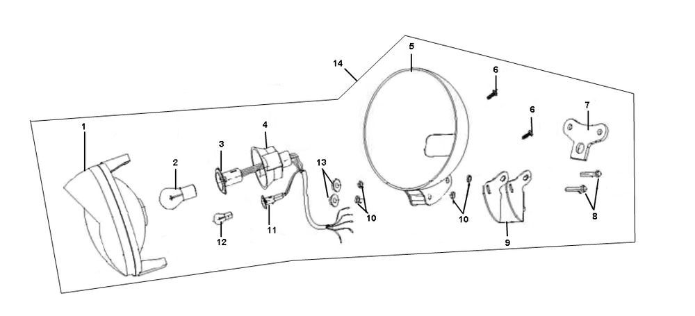 Headlight Neco Borsalino Uno 4-stroke