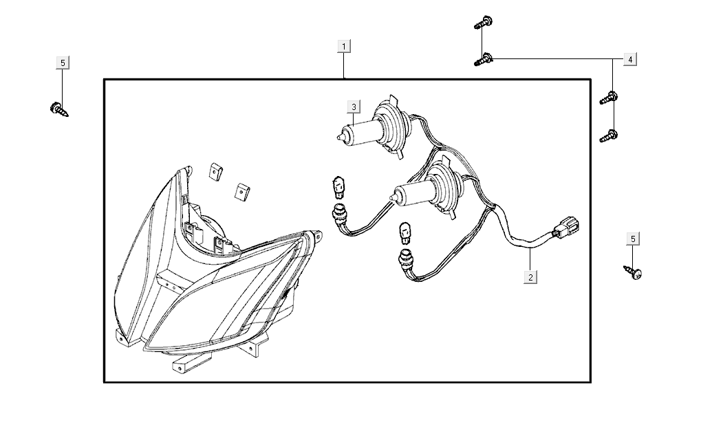 Headlight Kymco Super8 Street 50i E4 Matt Black
