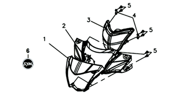 Headlight/meter cover/mirrors Sym Symphony ST 200I Light black (BK-7C)