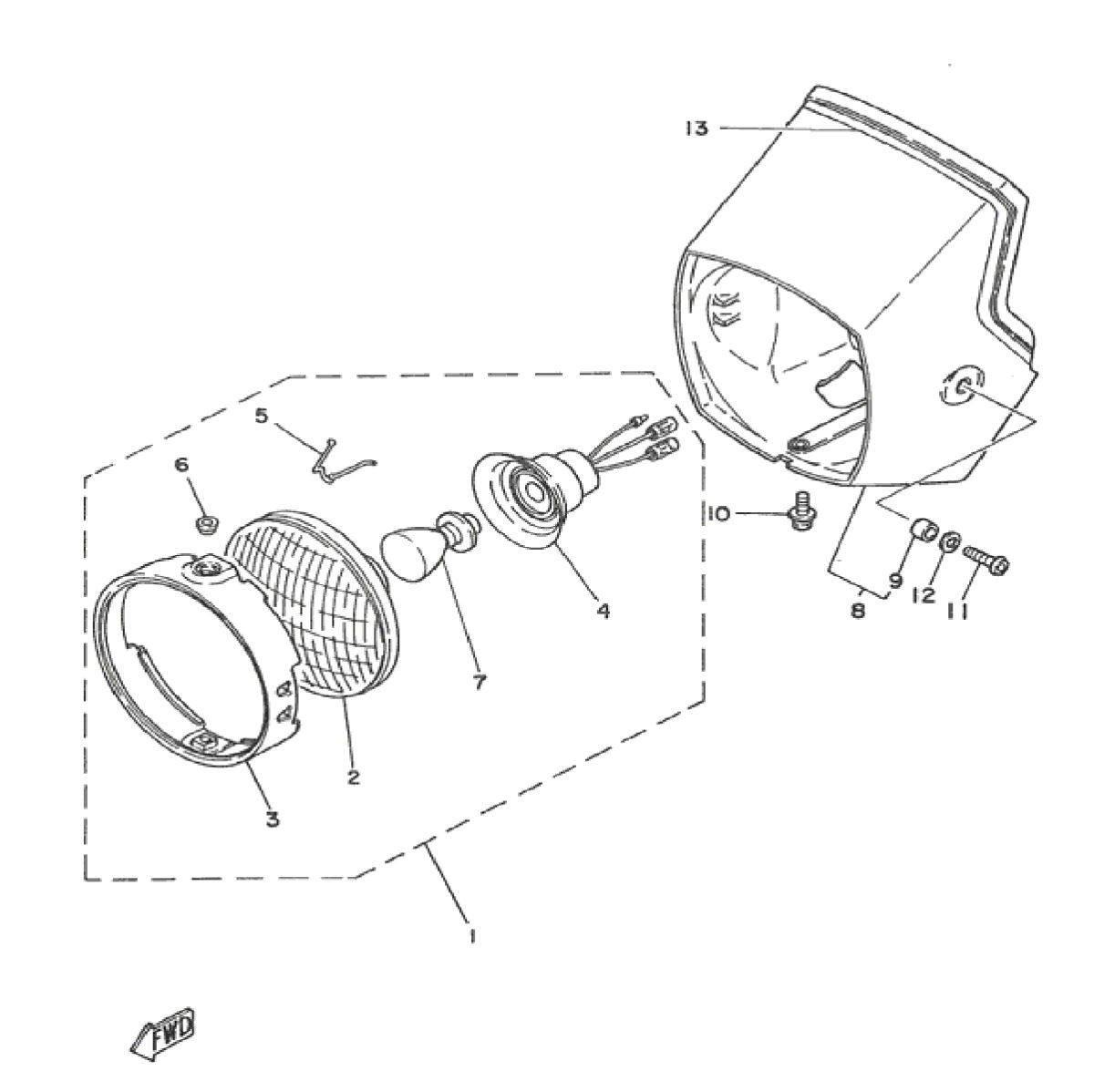 Koplamp Yamaha DT-50 MX