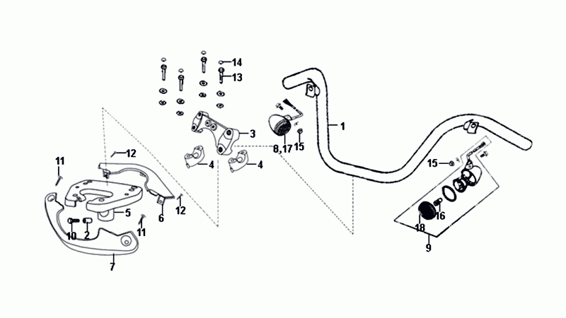 Headlight Cover Mirrors Switches Sym Allo Euro4 (BK-5560S) Bright Black