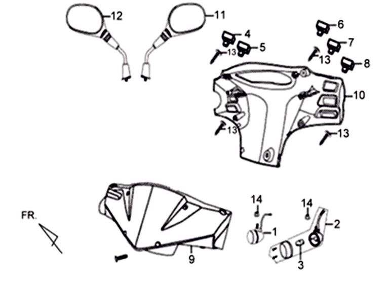 Sym XPRO 50 E4 headlight cover