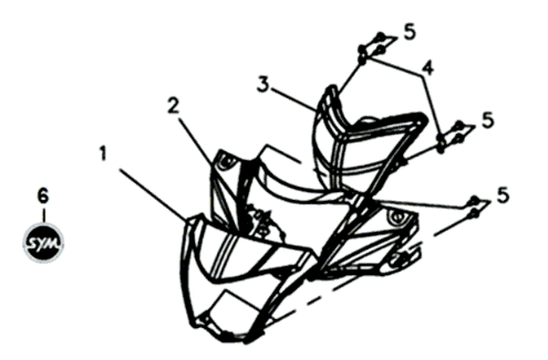 Headlight cover/meter/mirrors Sym Symphony ST 200I White (WH-006)