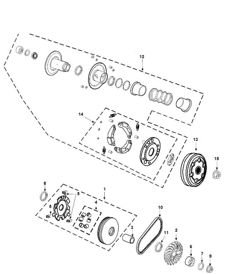Clutch Variator Peugeot Speedfight 3 4-Stroke