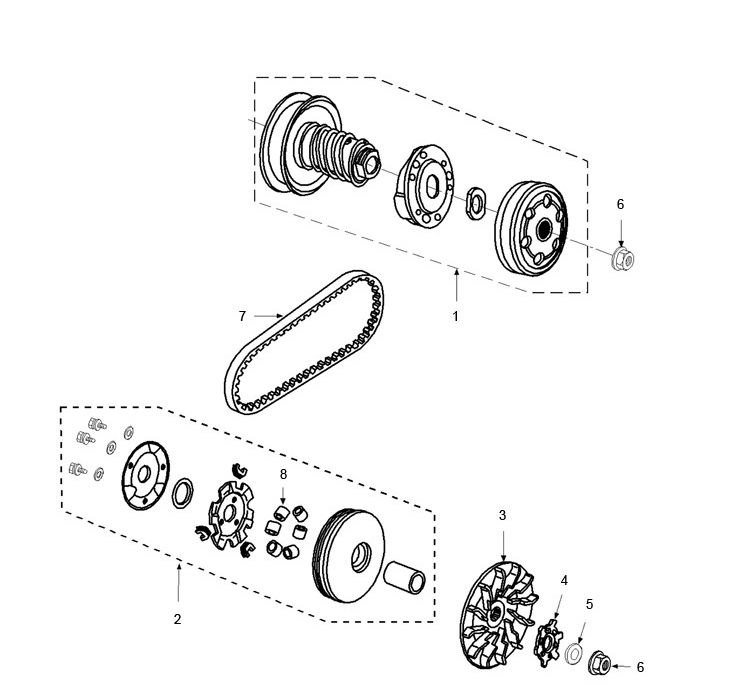 Clutch Variator Peugeot Speedfight 3 AC 2-Stroke