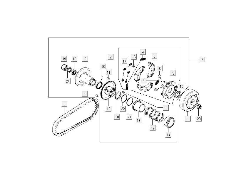 clutch v-belt Kymco Grand Dink 2-stroke Champagne
