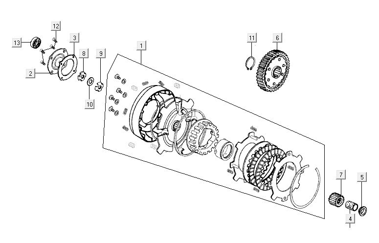 Clutch Kymco Activ 4-stroke red-black