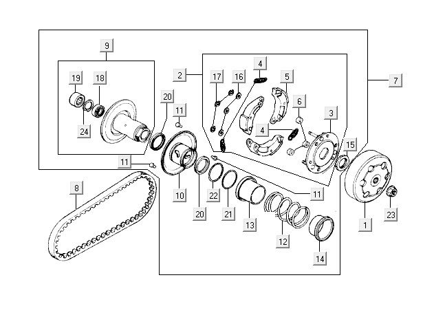 Clutch Kymco Vitality 2t ac red