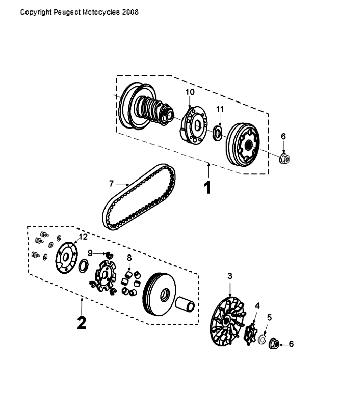 Clutch Peugeot Citystar 50 Brown