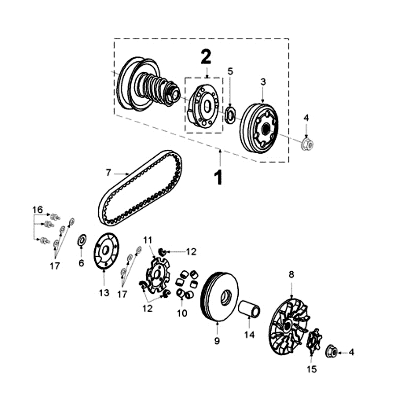 Clutch Peugeot Jet Force LC Injection Blue