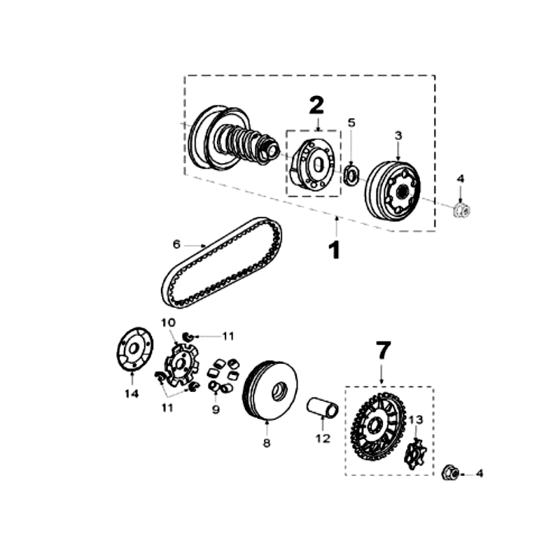 Clutch Peugeot Speedfight 2 LC silver