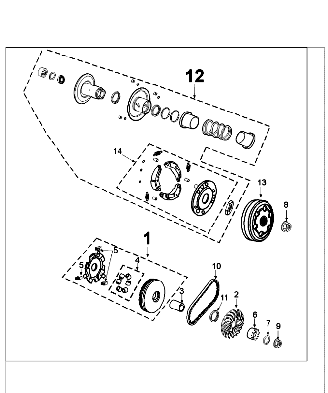 Clutch Peugeot Speedfight 4 4-stroke White Gold
